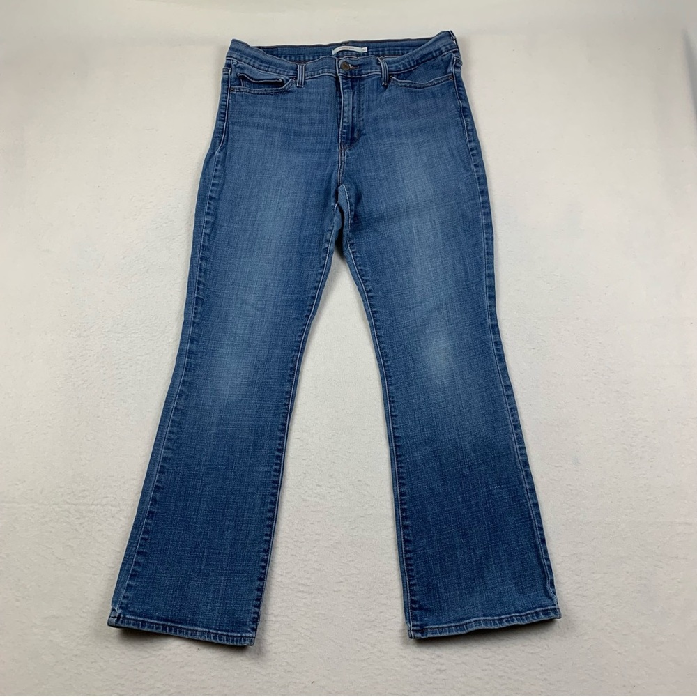 Levis Slimming Boot Jeans Women’s 32x28 Cotton Blend Denim Stretch Blue